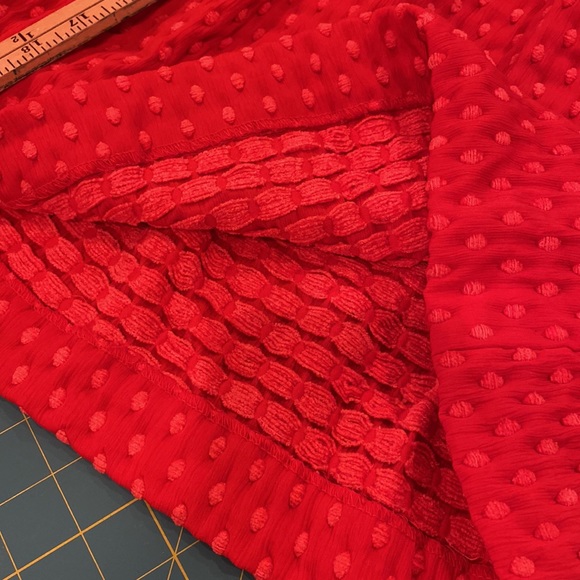 H&M Red Pleated Polka Dot, Side Pockets Skirt. - Picture 8 of 8